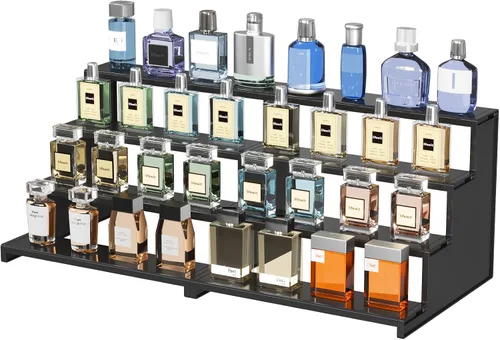 Miniatura 11 de Lifewit Organizador de Colonia para Hombres, Soporte de Perfume de Plástico de 4 Niveles, Montaje sin Herramientas, Estante de Exhibición