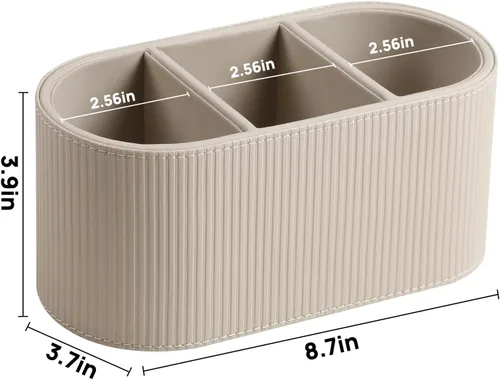 Miniatura 7 de Soporte Estético para Control Remoto, Soporte para Bolígrafo de Cuero PU para Escritorio con 3 Compartimentos para Suministros y Accesorios