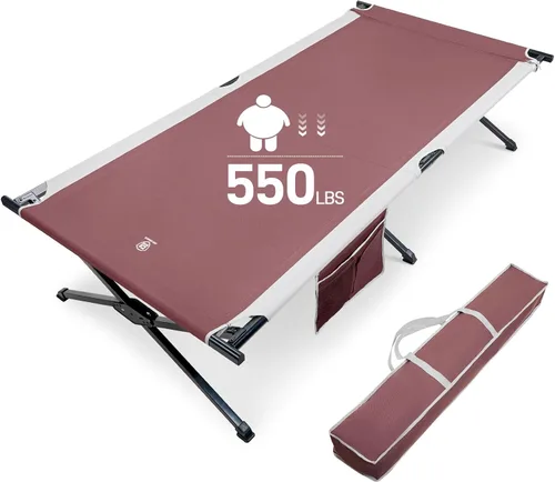 Miniatura 10 de EVER ADVANCED Catre de Campamento Extra Ancho para Adultos, Catres de Dormir de Tamaño Extragrande XXL, Cama Plegable con Bolsa de Transporte, 84.3