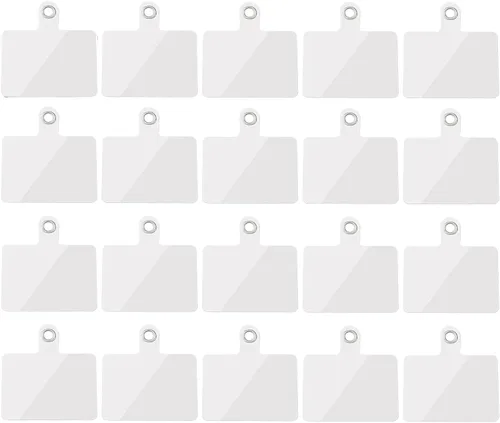 Miniatura 10 de Paquete de 20 correas para teléfono con anillo de metal, accesorio de repuesto universal para teléfono celular, parches de PVC, almohadilla adhesiva