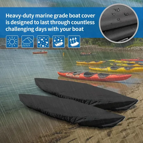 Miniatura 3 de iCOVER Funda para Kayak, Fundas Impermeables para Kayak para Almacenamiento al Aire Libre, Funda Resistente al Polvo para Canoa para Almacenamiento