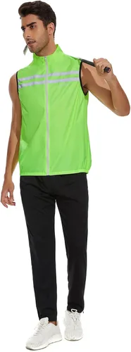 Miniatura 6 de bpbtti Chaleco de seguridad Hi-Viz para hombre, chaleco cortavientos sin mangas, resistente al viento y reflectante