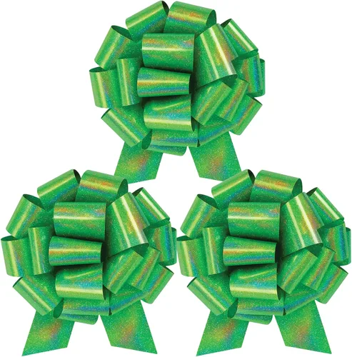 Miniatura 29 de Lazo de regalo grande azul de 12 pulgadas, lazo metálico con cuerda de tirar perfecto para envolver regalos, grandes presentes, autos, bicicletas