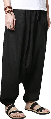 Miniatura 2 de perdontoo Men's Casual Baggy Drawstring Hippie Boho Aladdin Harem Pants