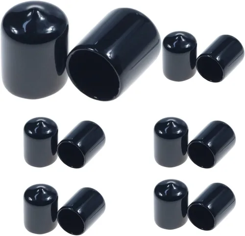 Miniatura 15 de Acocony Tapones de goma redondos de 1 pulgada, tapones de plástico de PVC flexible para agujeros redondos, color negro, paquete de 12