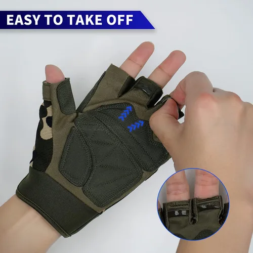 Miniatura 6 de Guantes sin dedos Fioretto para Airsoft, tiro, medio dedo, caza, senderismo, ciclismo, conducción, motocicleta, escalada, guantes de trabajo M210603