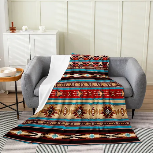 Miniatura 14 de Erosebridal Western Cowgirl Blanket 40x50 Western Cowboy Fleece Flannel Blanket for Bed Sofa Crib Horseshoe Boots Southwestern Fuzzy Plush Throw