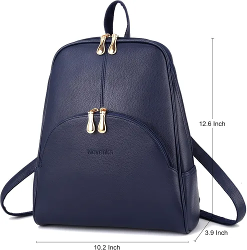 Miniatura 18 de Nevenka mochila informal estilo cartera de imitación cuero con cierre para mujer