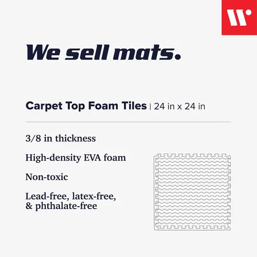 Miniatura 2 de We Sell Mats 3/8 Inch Thick Interlocking Foam Carpet Tiles Durable Carpet Squares Anti Fatigue Support for Home Office or Classroom Use Verde cazador