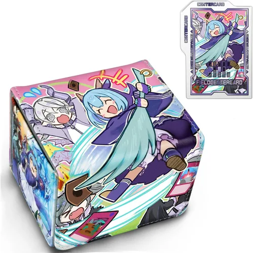 Miniatura 11 de Caja de almacenamiento para baraja de cartas, se adapta a YGO MTG, caja de almacenamiento de más de 100 cartas para juegos de cartas coleccionables