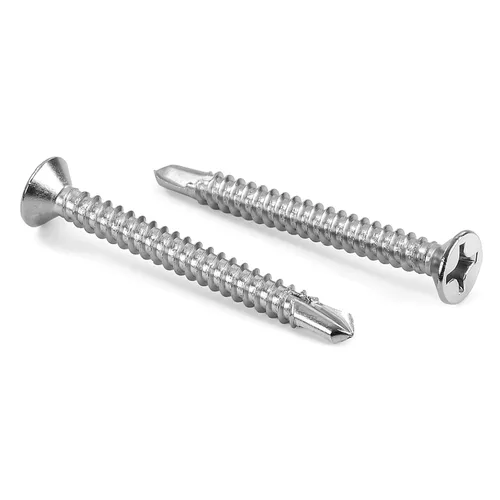 Miniatura 9 de Tornillos autorroscantes de cabeza plana #8 x 1-1/2" Tornillos de chapa metálica, acero inoxidable 410, acabado negro, 100