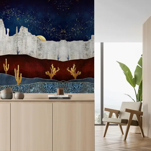 Miniatura 4 de SIGNFORD Mural de pared de estilo nórdico, paisaje natural, extraíble, adhesivo de pared para dormitorio, sala de estar, 48 x 48 pulgadas