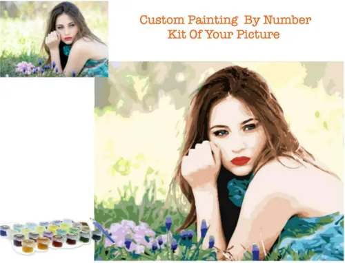 Miniatura 8 de GVS-ART Pintura personalizada por números con marco para adultos, lienzo enmarcado y estirado, pintura acrílica personalizada, lienzo personalizado