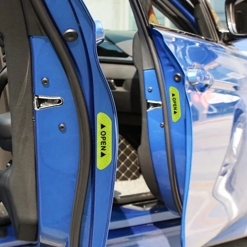 Miniatura 8 de 4 calcomanías reflectantes anticolisión para puerta de automóvil, cinta adhesiva de advertencia de precaución de seguridad para automóvil, camión