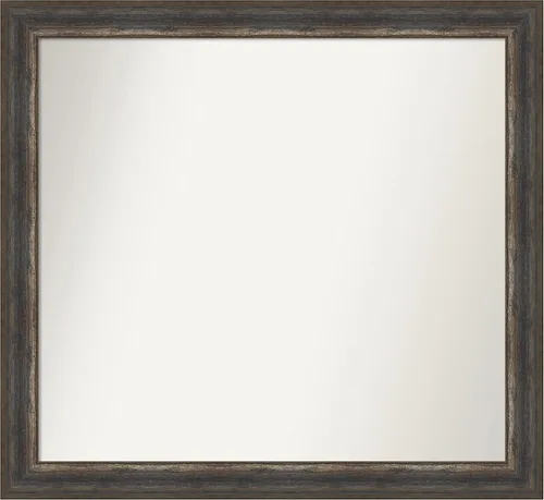 Miniatura 151 de Amanti Art Espejo de baño marrón para sobre el fregadero, 25 x 25 pulgadas, hecho a medida, espejo de tocador cuadrado marrón medio, marco de madera
