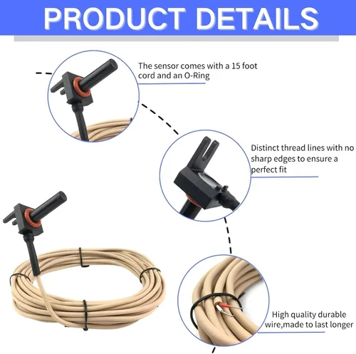 Miniatura 2 de GLX-PC-12-KIT Sensor de temperatura de termistor de 10K con cable de 15 pies Kit de reemplazo de sensor de temperatura de agua/aire/solar compatible