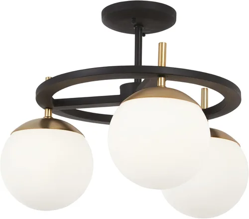 Miniatura 7 de George Kovacs P351-618 Alluria 1 lámpara colgante, 75 vatios en total, negro desgastado con oro otoñal