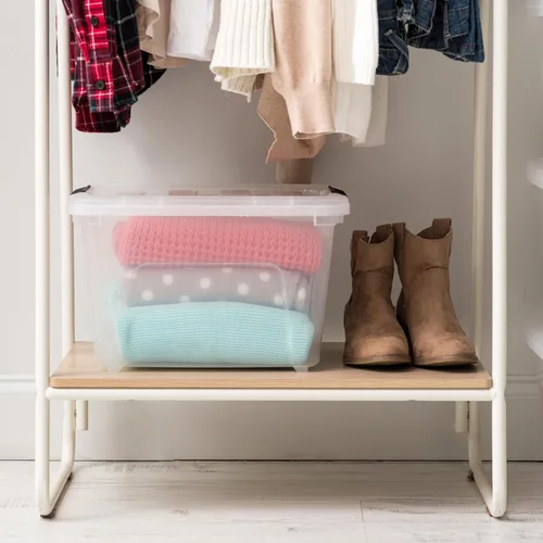 Miniatura 6 de IRIS USA 19 QT - Caja de almacenamiento de plástico con tapa y cierres - Paquete de 6 - Sin BPA, solución organizadora transparente, contenedores