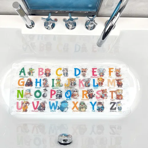 Miniatura 2 de BOPPIE Tapete de baño antideslizante para bañera para niños, tapete de baño antideslizante para bañera, tapete de baño XL grande, 35 x 15 pulgadas