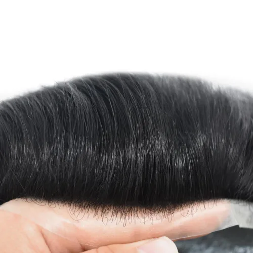 Miniatura 5 de Hombres Toupee Hair Thin Skin Men Human Hair Piece Men Toupee Cabello humano V-loop de aspecto natural Toupee Hombres Hairpiece Men Hair System