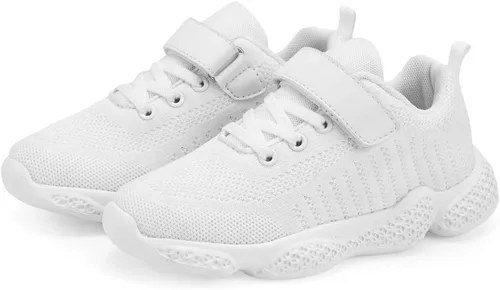 Hetios Zapatos para niños y niñas, ligeros, atléticos, para correr, transpirables, de punto, para la escuela (bebéniño pequeñoniño grande)