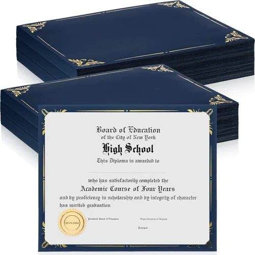 Miniatura 12 de Fainne 100 unidades de papel de aluminio para certificados, 8.5 x 11 pulgadas, cubierta de diploma de premio de una sola cara para cartulina, papel