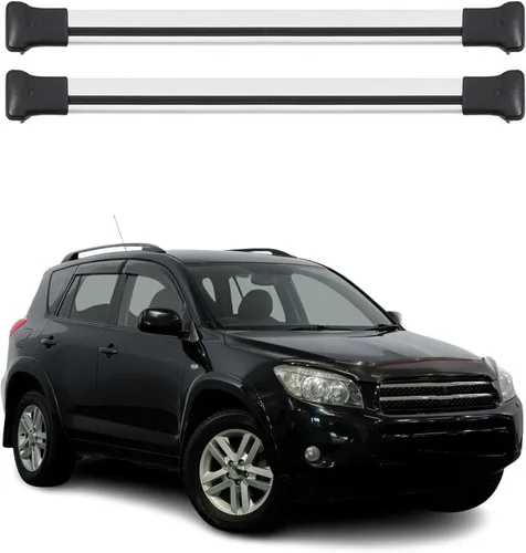 OMAC Barras transversales de aluminio para Toyota RAV4 2006-2012 – Max 165 lb / 75 kg – 2 barras plateadas