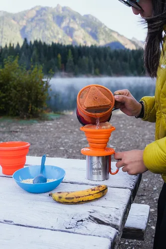 Miniatura 3 de ust Flexware plegable para café con diseño fuerte, flexible, compacto, sin BPA y sello de tapa para senderismo, mochileros, camping y supervivencia