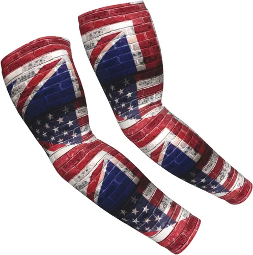 Miniatura 3 de Unisex Lightweight Cooling Arm Sleeves American British Flag Wall Compression Warmer Cover For Outdoor Activity