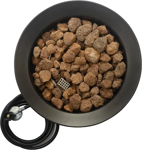 Miniatura 8 de Amazon Basics Fogata de propano portátil, redonda de 19 pulgadas, gas para patio, 55,000 BTU, correa de transporte