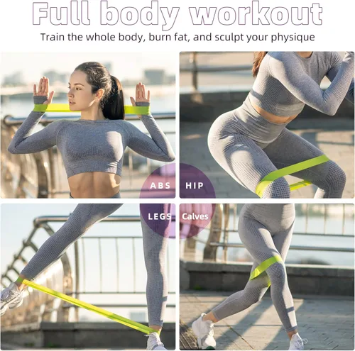 Miniatura 5 de Bandas de ejercicio de resistencia, bandas de resistencia para fitness en casa, estiramiento, entrenamiento de fuerza, terapia física, bandas
