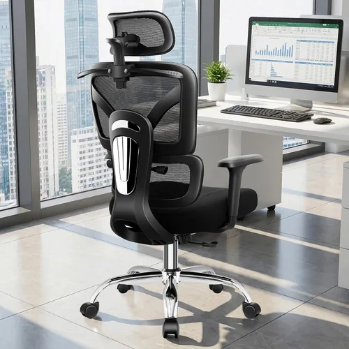 Miniatura 5 de Ergonomic Office Desk Chair, Breathable Mesh Office Chair with Lumbar Support, Computer Desk Chairs Comfy for Home Office, Work, Study, 300LBS