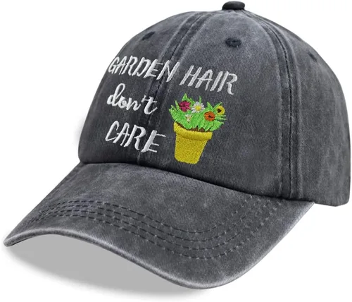 Miniatura 2 de Garden Hair Don't Care - Gorra de béisbol bordada de algodón lavado ajustable