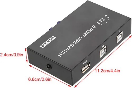 Miniatura 8 de ASHATA Interruptor manual para uso compartido USB 2.0 de 2/4 puertos, interruptor de escáner de impresora, interruptor de uso compartido USB