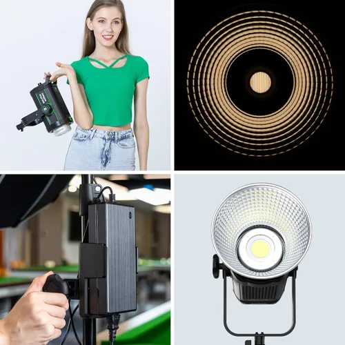 Miniatura 6 de 200W 22000LM Bi-Color Bowens Montaje LED Fotografía Iluminación, 79000lux@3.3 ft APP Control Película Iluminación 2800K-6800K Proyector de estudio