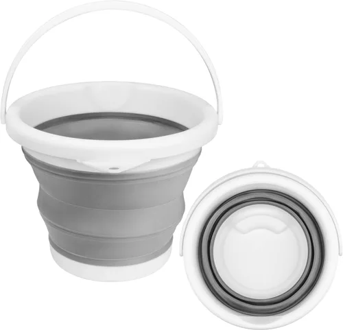 Miniatura 12 de Cubo de mopa plegable y cubo para hielo - 5L (1.3 galones) Cubo de polvo de silicona para limpieza del hogar, suministros de limpieza portátiles