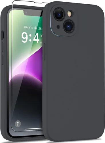 Miniatura 35 de DEENAKIN Funda compatible con iPhone 14 Plus con protector de pantalla, funda mejorada para cámara, goma de gel de silicona suave probada contra
