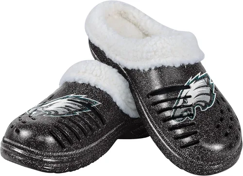 Miniatura 28 de FOCO - Zuecos con logotipo del equipo de la NFL para mujer, forro de sherpa y brillo
