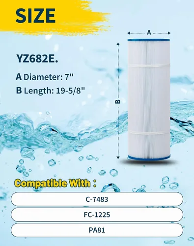 Miniatura 2 de CX580XRE - Cartucho de filtro de repuesto para piscina Unicel C-7483 81 pies cuadrados FC-1225 PA81 compatible con Hayward SwimClear C3025 C3030