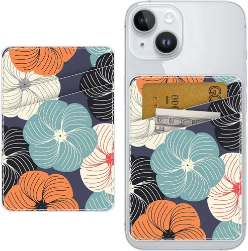Cartera de cuero para teléfono con tarjetero para teléfono, adhesivo para teléfono con adhesivo, elegante funda para tarjetas de crédito, adecuado