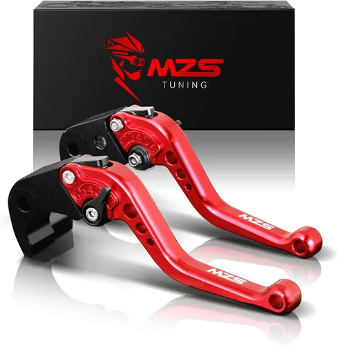 MZS - Palancas de embrague/freno cortas ajustables para moto, rojo, CNC, compatibles con KLE300 KLE300X | KLX150S KLX125 KLX250 | KLX230 KLX230R