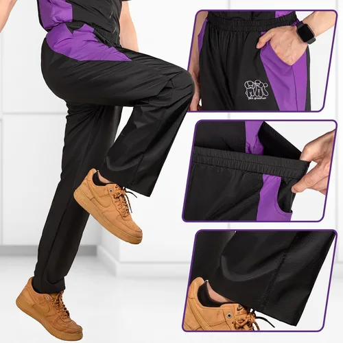 Miniatura 4 de Noverlife Pantalones de Peluquería Profesional para Peluqueros de Mascotas, Talla M, Cintura Elástica Cómoda, Pantalones Ligeros Negros Resistentes