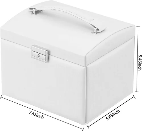 Miniatura 7 de Oyydecor Joyero organizador para mujeres y niñas piel sintética para personas mayores caja de almacenamiento de joyas de tamaño mediano
