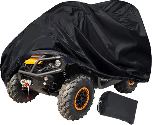 Miniatura 7 de Cubierta impermeable para cuatrimoto pequeña, resistente 420D, color negro. Protege los vehículos de 4 ruedas de la nieve, la lluvia o el sol