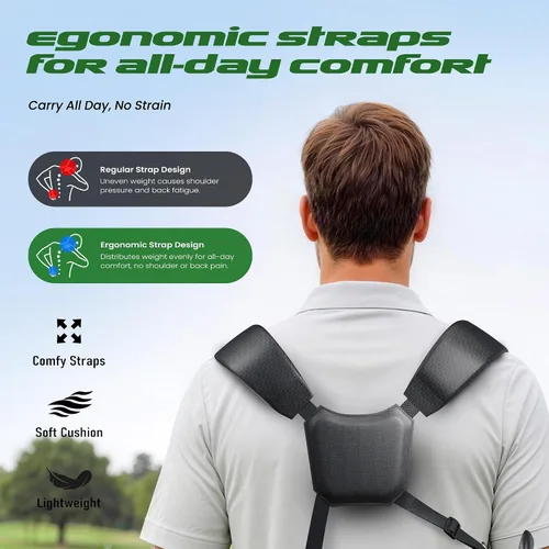 Miniatura 3 de Bolsa de soporte de golf de 7 vías, bolsas ligeras para palos de golf con 7 divisores de longitud completa, hielera, capucha de lluvia para hombres