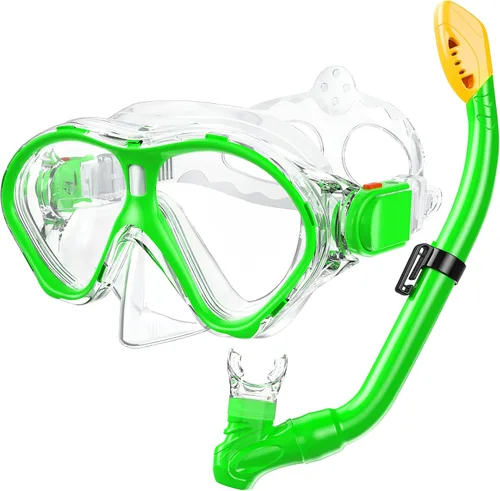 Miniatura 19 de Gintenco Juego de esnórquel para niños, máscara de buceo para niños como gafas de natación unisex, juego de máscara de buceo antivaho y esnórquel