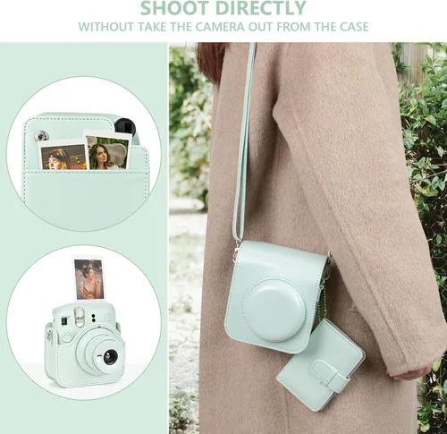 Miniatura 4 de Funda para Cámara Fuji Mini 12 y Álbum de Fotos, Funda Protectora de Cuero Compatible para Cámara Instantánea Instax Mini 12 con Álbum de Fotos