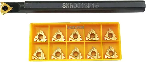 Miniatura 4 de SNR0013M16 Torno CNC Roscado interno Barra de mandrinar titular de la herramienta de torneado con 10 unids 16IR AG60 Carburo inserto de torneado