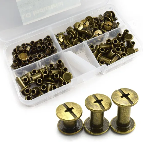 Miniatura 8 de LQ Industrial 75 juegos de tornillos de bronce rojo M5 Chicago Kit surtido de tornillos de cabeza Phillip ranurada para remache de montaje de Rojo