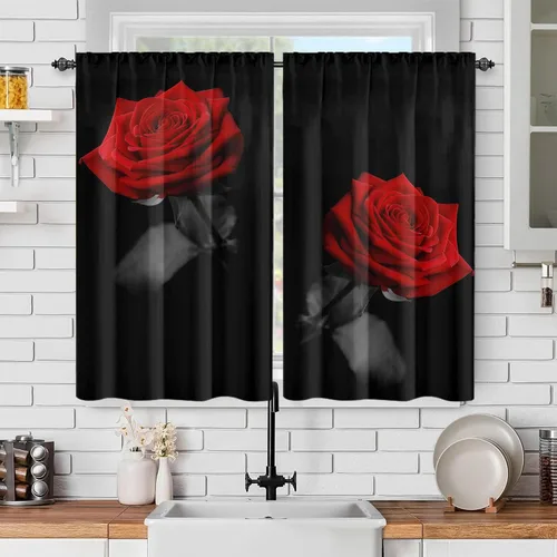 Miniatura 19 de Cortinas de mariposa, mariposa azul, diente de león blanco, románticas, para niñas y mujeres, insonorizadas, aisladas, con bolsillo para barra
